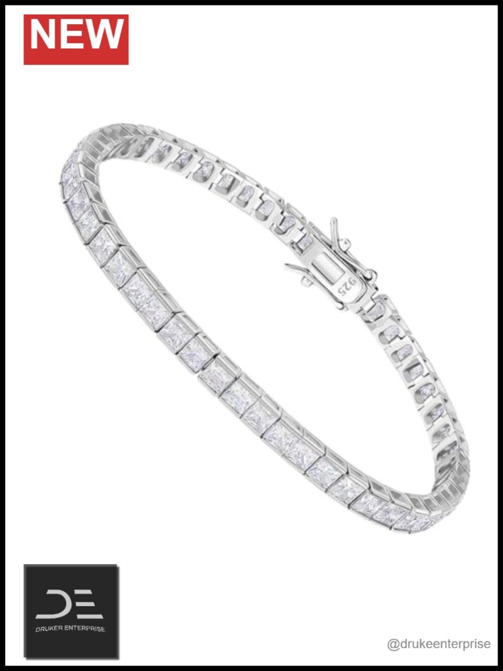 Sterling Silver Tennis Bracelet 3mm Cubic Zirconia